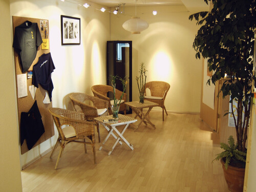 Sitzecke: Vor und nach dem Training noch ein wenig beisammen sein.