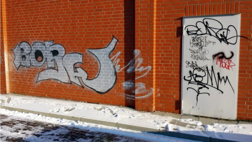 vor der Graffitientfernung