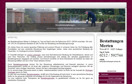 Bestatter Bestattungsinstitut in Solingen und Umgebeung Merten