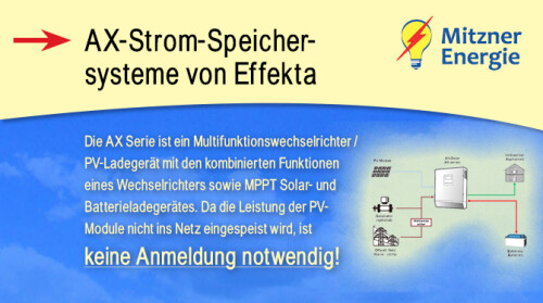 AX-Strom-Speichersysteme von Effekta