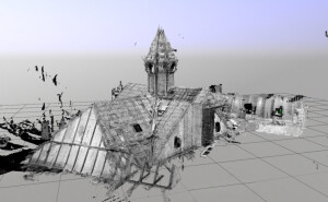 3D-Laserscan eines Dachstuhles