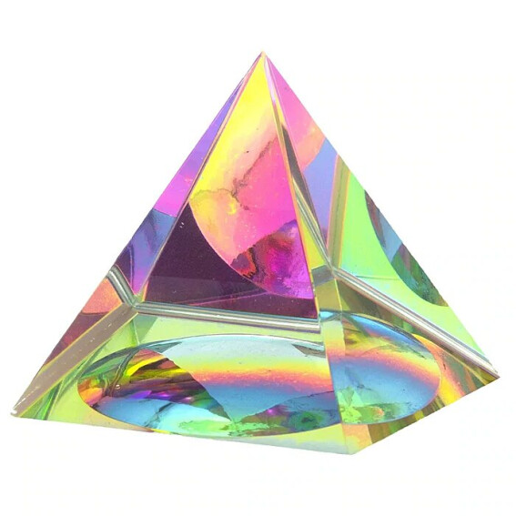 Kristall Pyramide High Frequency - Regenbogen