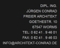Bild: Dipl.-Ing. Jürgen Conrad freier Architekt in Worms