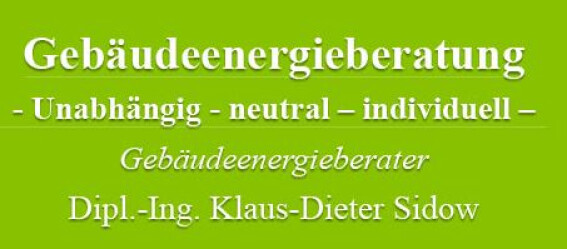 Logo Dipl.-Ing. Klaus-Dieter Sidow Gebäudeenergieberater in Gerswalde