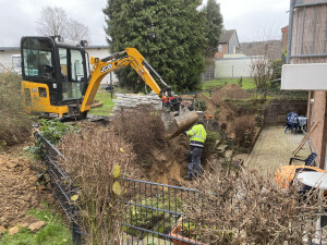 Minibagger/Granitsteelen