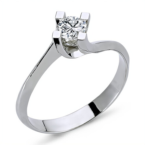 0,27 Carat Diamant Solitär Ring Meisterwerk 14 Karat Weißgold