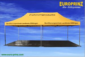 4 x 8 m Faltzelt mit Kunstoffboden und Stahlplatten
