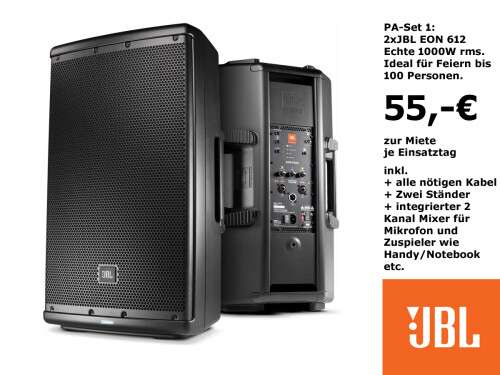 FIREFRONT PA Musikanlage Set 1 JBL in Berlin Mieten