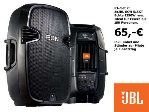 FIREFRONT PA Musikanlage Set 2 JBL Verleih in Berlin