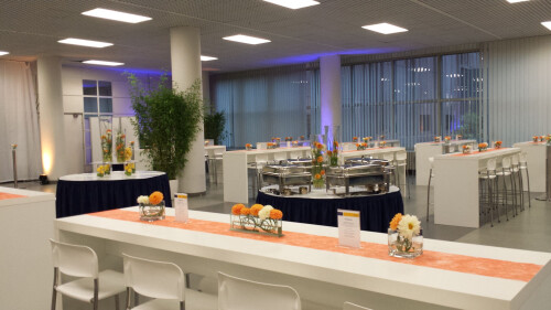 Gesamtdekoration Hochtische, Buffet und Mietpflanzen