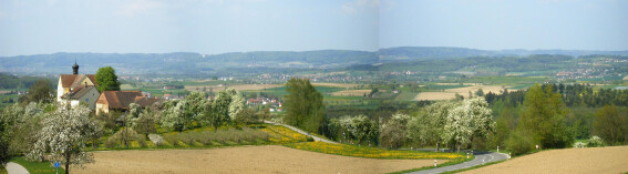 Panoramablick Gasthof Grüner Berg auf Salem, Mimmenhausen Heiligenberg und Salemer Tal