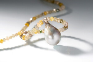 Diamantkette mit Tahitiperle