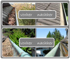 Dachrinne vorher und nachher