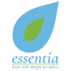 Logo, Blauer Tropfen mit kleinem grünen Tropfen im Mittelpunkt