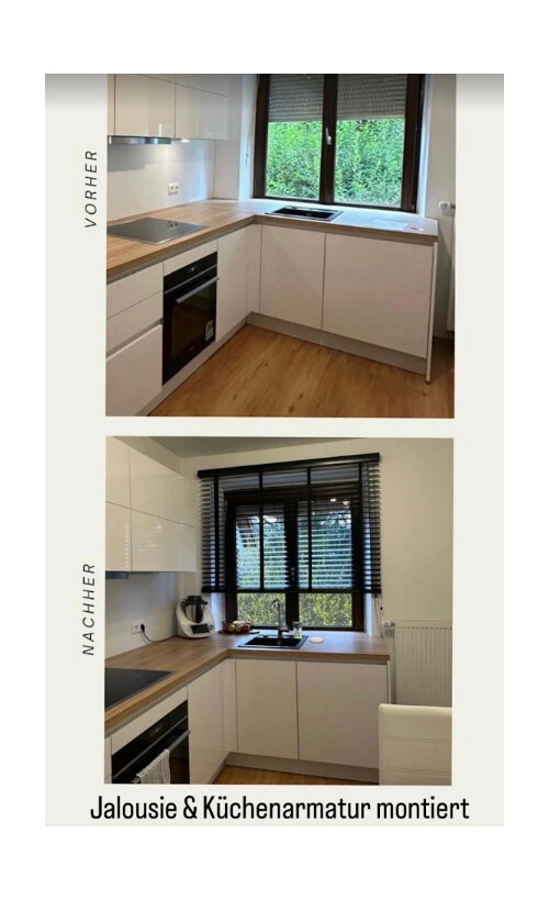 Jalousie&Küchenarmatur montiert