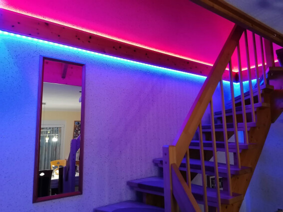 Wandgestaltung WEMA Flüssigtapete & LED