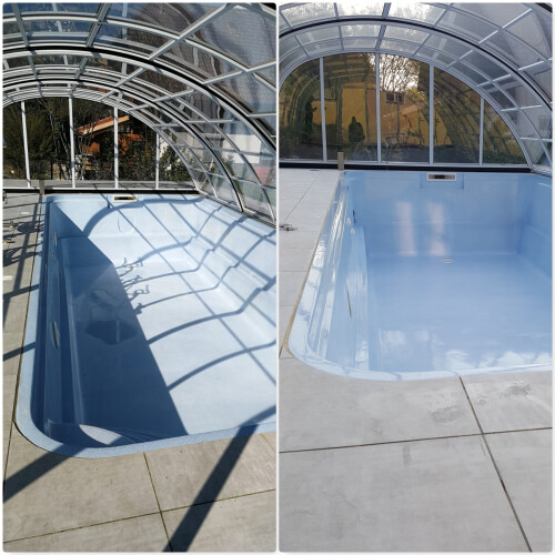 Pool polieren mit ROTWEISS Polierpasten