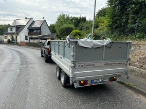 Sicherungsschnitt von herausragendem Astgut in die Fahrbahn