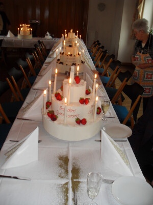 Tischdeko, Torten wurden von unserem Kreativ-Team anlässlich eines 80. Geb. eines Bäckers gestaltet.