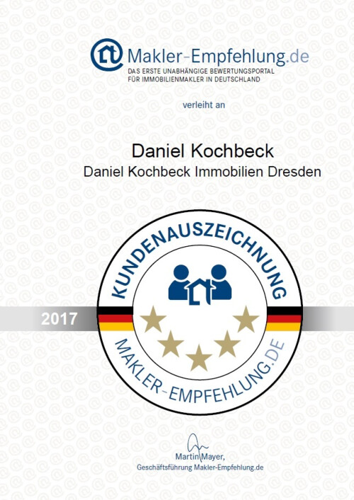 Jahresurkunde 2017 Makler Empfehlung