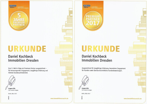 Jubiläums Urkunde Premium Partner