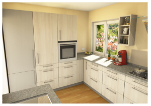 Moderne, kompakte Küchenlösung