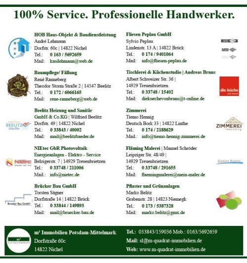 Handwerkerflyer Partnerunternehmen
