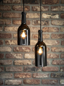 elektrische Lampen aus Flaschen