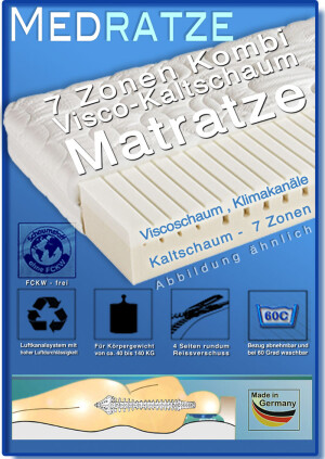 7 Zonen Kombi Visco - Kaltschaum-Matratze