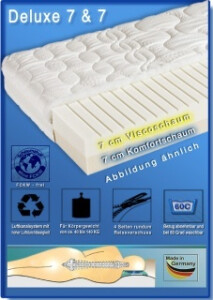Deluxe 7 x 7 Viscoschaum und Komfortschaum
