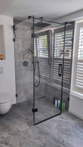 Ganzglas-Eckduschkabine MGD Swing Typ 217 BLACK