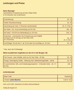 Leistungen und Preise