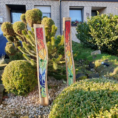 Mosaik-Stelen für den Garten