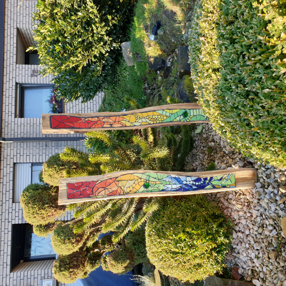 Mosaik-Stelen für den Garten