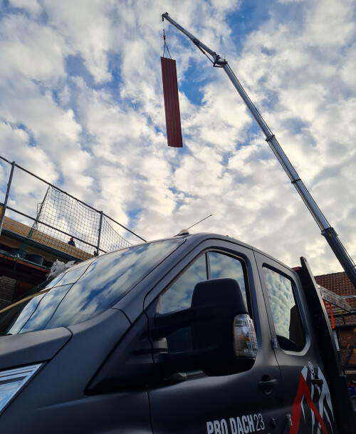 Dacharbeiten- während der Arbeit