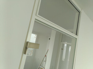 Glastürblatt an altem Rahmen