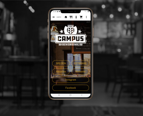 Referenzkunde Campus Dresden: App für Bestellungen am Tisch und Takeaway, Kassenanbindung, Apple Pay & GooglePay, PayPal