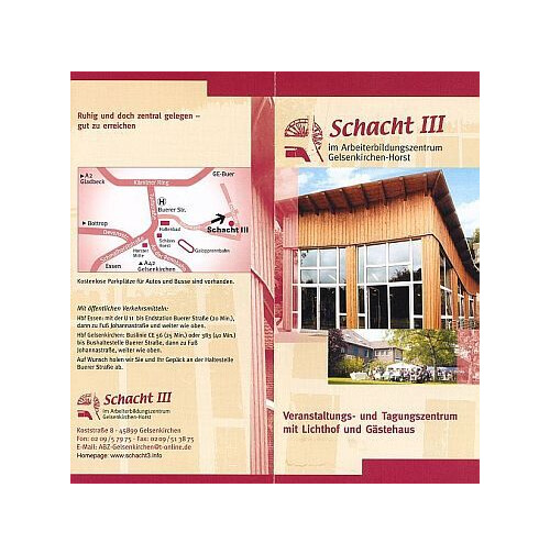 Tagungs- und Gästehaus Schacht3 - Info-Broschüre