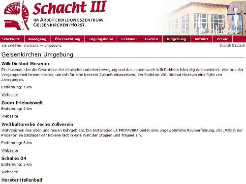 Tagungs- und Gästehaus Schacht3 - Umgebungs-Informationen