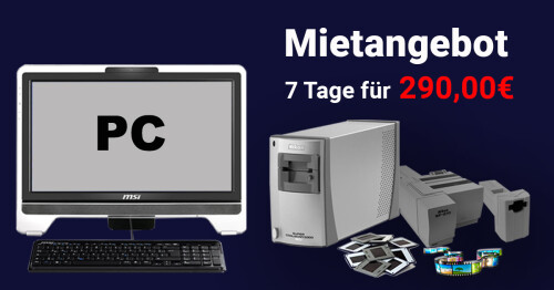 Wir verleihen den Nikon Diascanner/ Filmscanner inkl. Zubehör • Nikon CoolScan 5000 ED mit Zubehör • Computer mit Nikon Scansoftware • Lieferung mit kurzer Einschulung Mietangebot – 1 Woche (7Tage) 290,00€
