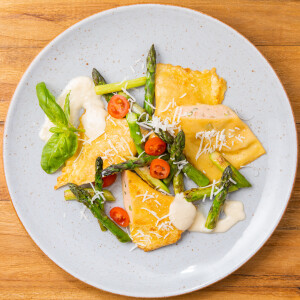 Agnolotti Lachs Spargel
