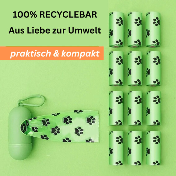 TRENDMOPS ECOPOOP - Biologisch abbaubare Hundekotbeutel mit Spender: Nachhaltige Pflegeprodukte für Hunde