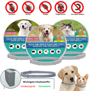 TRENDMOPS CLEVIAPROTECT - Floh- und Zeckenhalsband für Hunde und Katzen: bis zu 8 Monaten Schutz