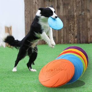 TRENDMOPS HUNDEUFO - Bissfeste Hundefrisbee aus Silikon: Wasserdichtes Spiel- und Trainingsspielzeug für Hunde – strapazierfähig und ideal für stundenlangen Spielspaß im Freien!