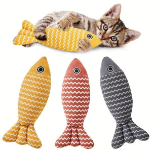 TRENDMOPS KUSCHELFISCH - Zahnreinigendes Katzenspielzeug mit Katzenminze: schmusen & entspannen