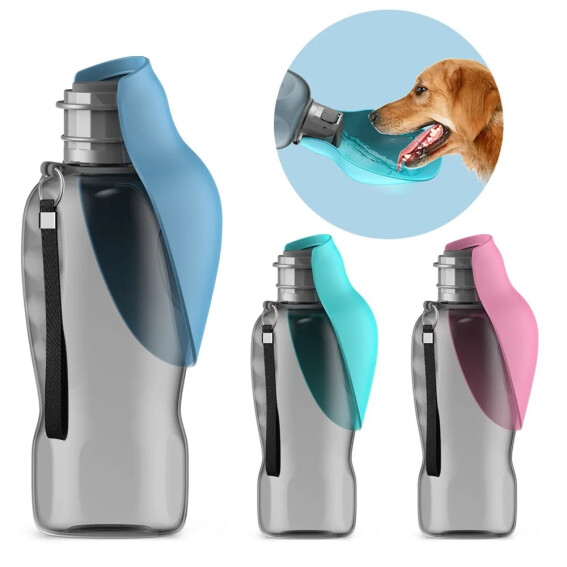 TRENDMOPS AQUANELLA - 800ml Trinkflasche für Hunde und Katzen: mit integriertem Napf, ideal für unterwegs.