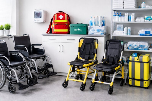 Rollstühle und Tragestühle