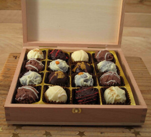 Glöckchen Trüffel in Holzschatulle