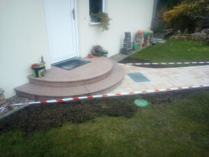 Herstellung Eingangspodest mit Granit