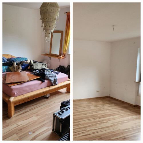 Schlafzimmer vor- und nachher